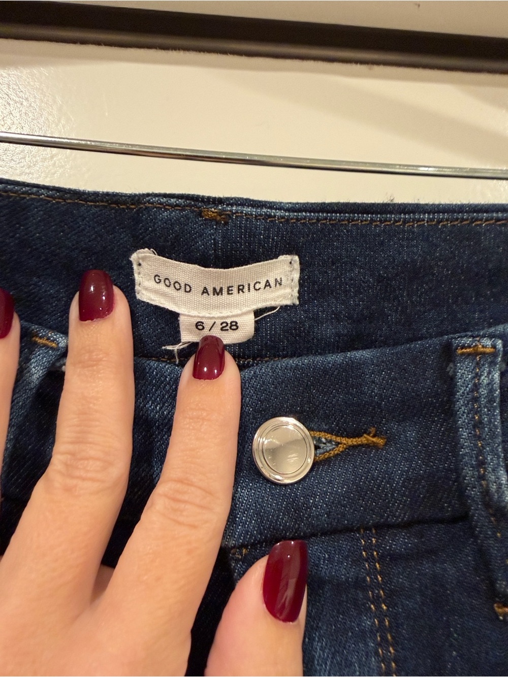Good American Good Waist Crop- Dark Blue Denim Jeans - 6/28